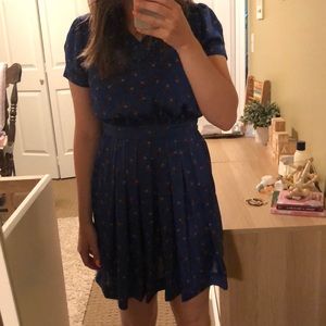 Blue patterned mini dress